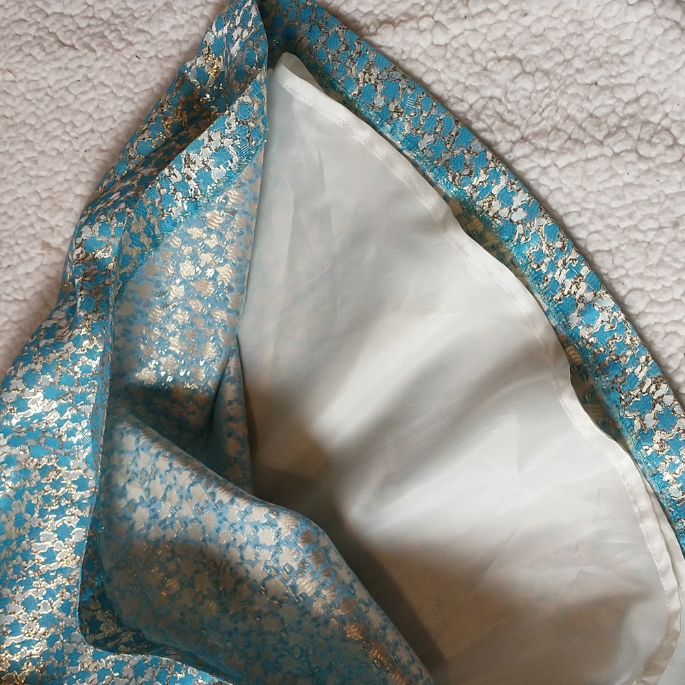 Turquoise and Gold Blithe NY Strapless Prom Dress - Picture 8 of 8